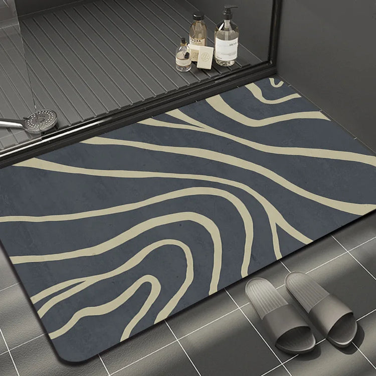 Absorbent diatomite bath mat for kitchen and bathroom