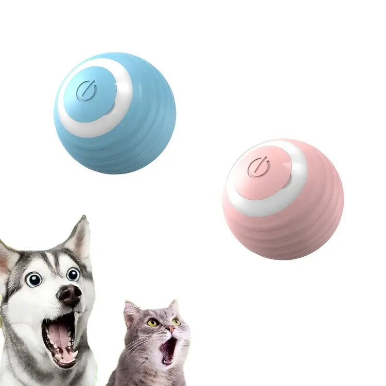 USB rechargeable electronic cat toy ball with motion activation and obstacle avoidance