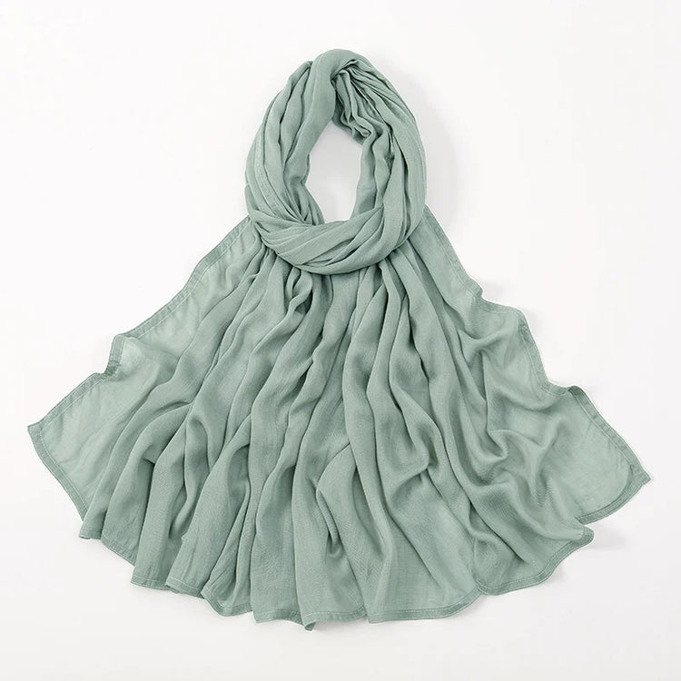 Plain rayon cotton hijab scarf, large size 190x85cm for full coverage and comfort