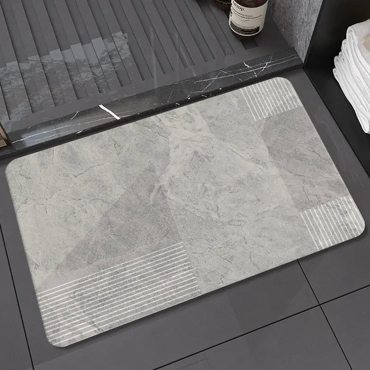 Absorbent diatomite bath mat for kitchen and bathroom