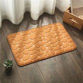 Super absorbent bath mat with cobblestone design