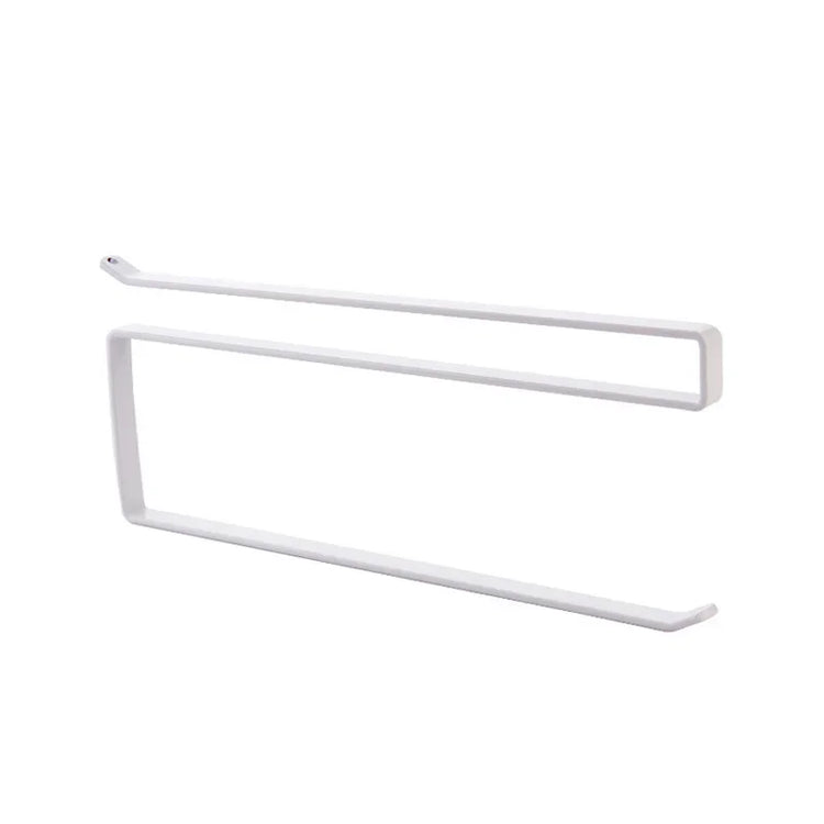 Compact kitchen rack for organizing paper towels, plastic wrap, and rags