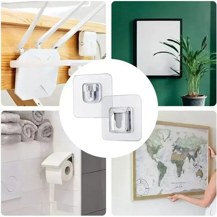 Transparent double-sided adhesive wall hooks for clothes, hats, and towels