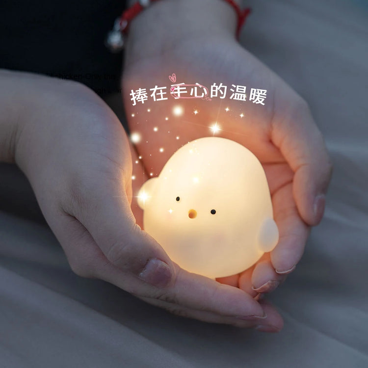 Cute chicken-shaped soft night light for children’s bedroom