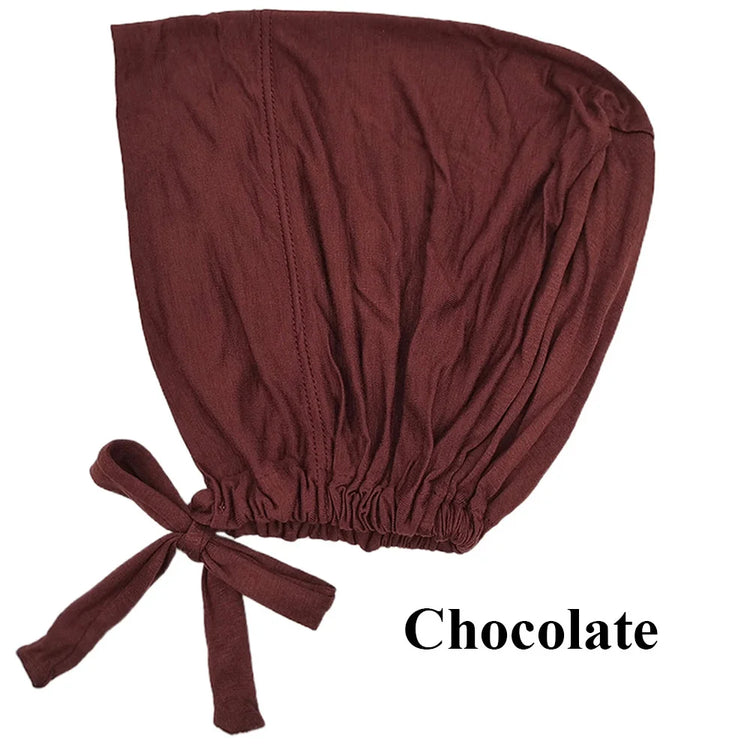 Soft modal Muslim turban hat for women, used as inner hijab cap or underscarf bonnet