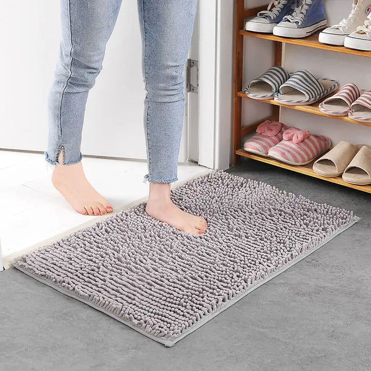 Memory carpet mat for door, toilet, and tub areas