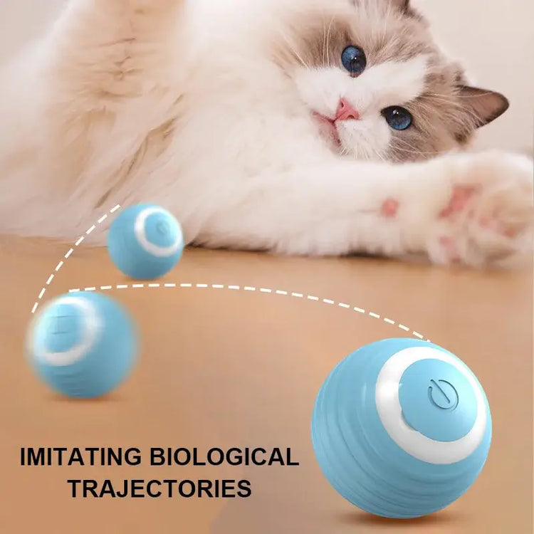 USB rechargeable electronic cat toy ball with motion activation and obstacle avoidance