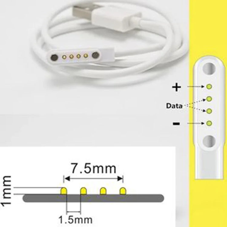 Wonlex magnetic USB charging cable for kids smartwatch with 4-pin connector
