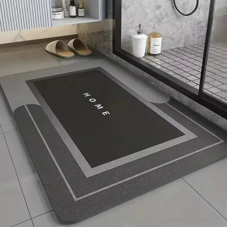 Water-absorbing bath mat with anti-skid backing