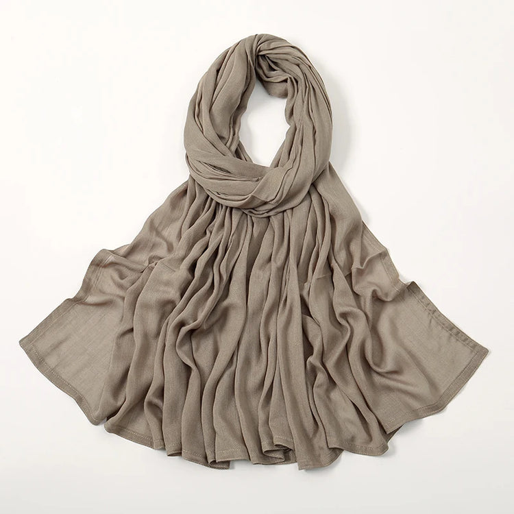 Plain rayon cotton hijab scarf, large size 190x85cm for full coverage and comfort
