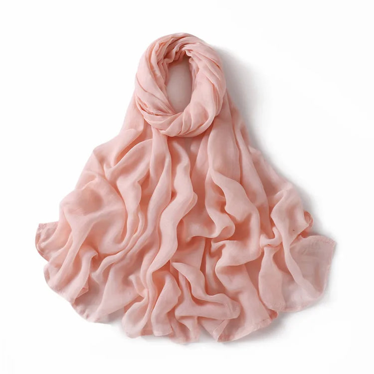Elegant large hijab scarf in plain design, ideal for prayer, casual wear, or layering
