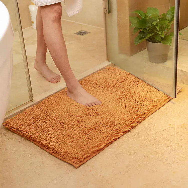 Memory carpet mat for door, toilet, and tub areas