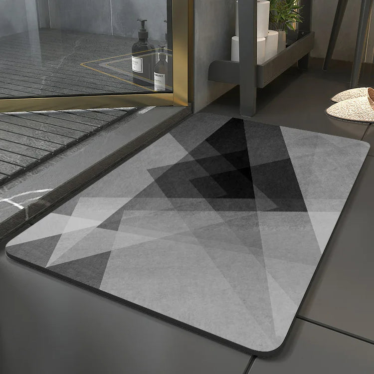 Absorbent diatomite bath mat for kitchen and bathroom