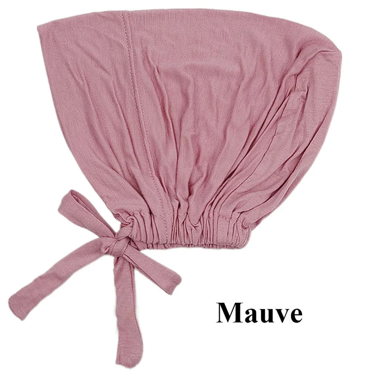 Soft modal Muslim turban hat for women, used as inner hijab cap or underscarf bonnet