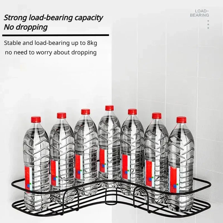 Space-saving triangle storage rack suitable for kitchen and bathroom u