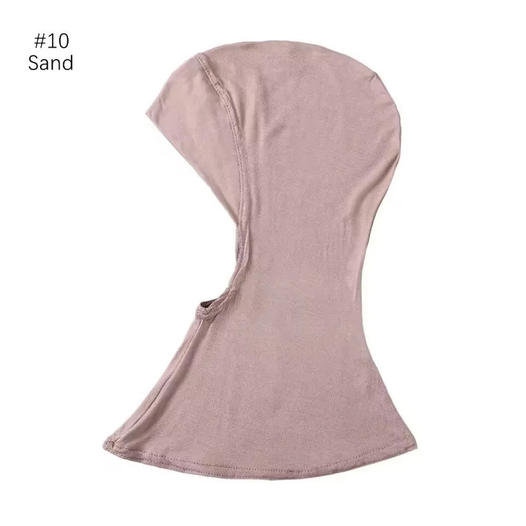 Elastic inner hijab cap ensuring snug fit under veils and shawl