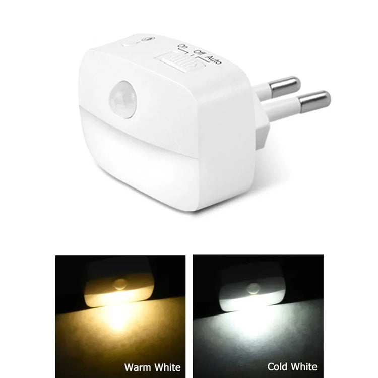 Energy-efficient LED night light with motion sensor, 220V EU plug, for bathroom and corridor