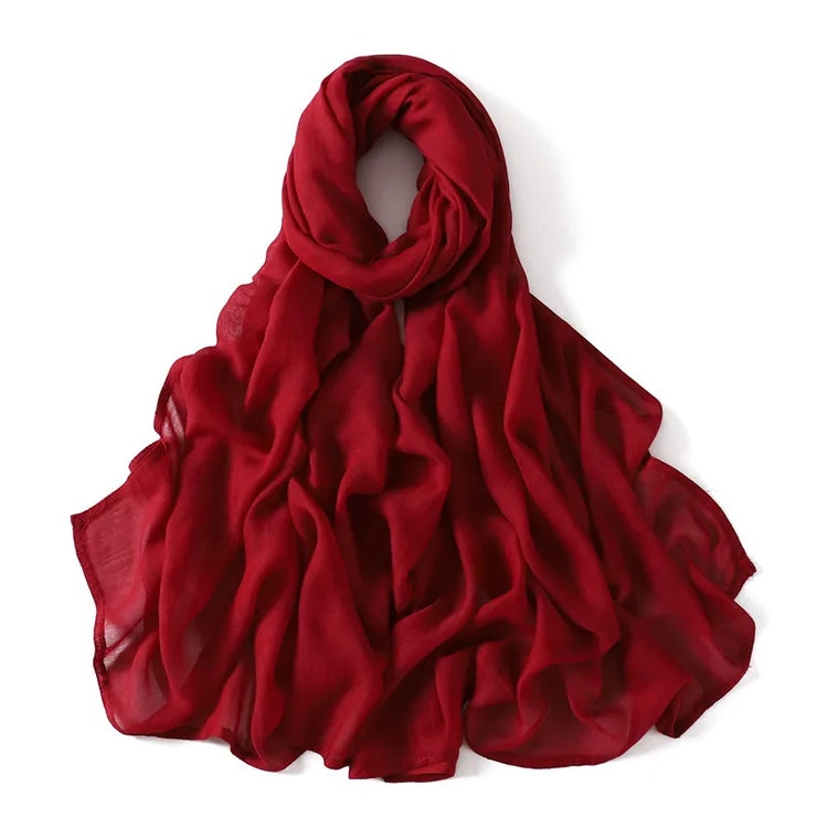 Elegant large hijab scarf in plain design, ideal for prayer, casual wear, or layering