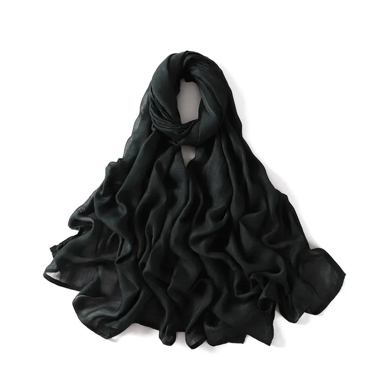Elegant large hijab scarf in plain design, ideal for prayer, casual wear, or layering
