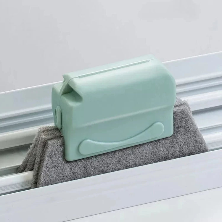 Window groove cleaning cloth and brush set for kitchen and bathroom use
