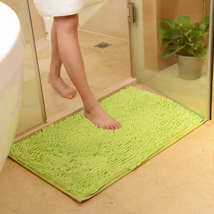 Memory carpet mat for door, toilet, and tub areas