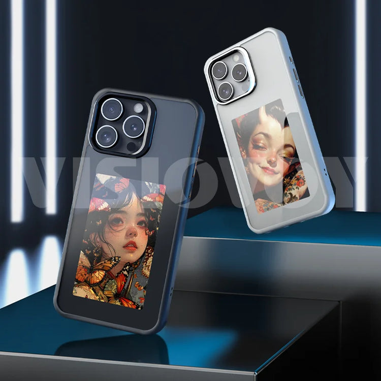 Customizable NFC E-Ink Phone Case with 400×800 Display for iPhone 15 Pro