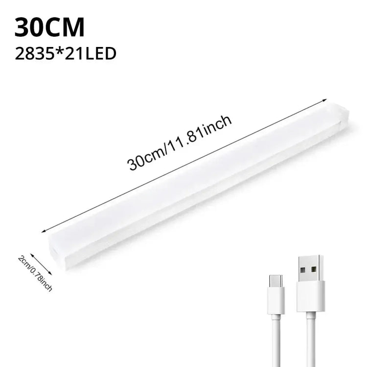 10cm rechargeable PIR motion sensor LED bar light with magnetic mount for compact spaces