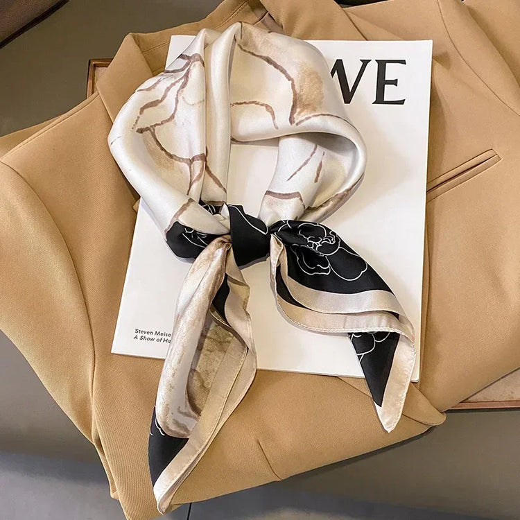 Versatile silk scarf for women with a luxury feel, perfect for hijab or bandana use