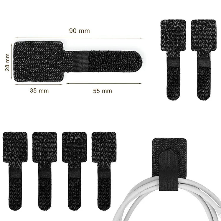 Wire organizer ties for desk and home use