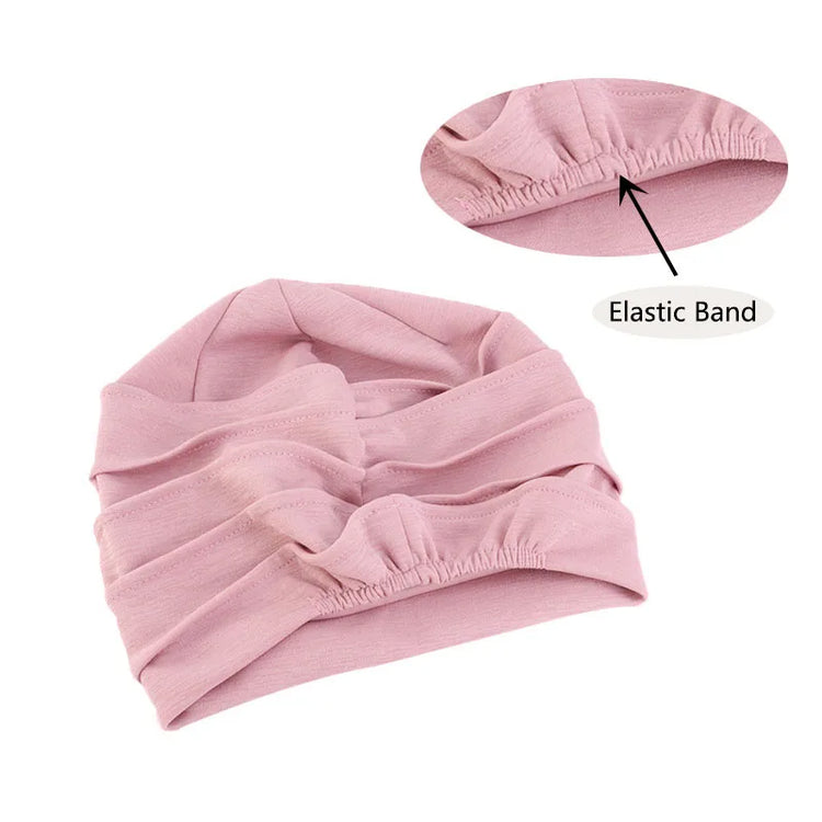 Elastic turban hat for women, used as a head wrap, bonnet, or modest fashion accessory