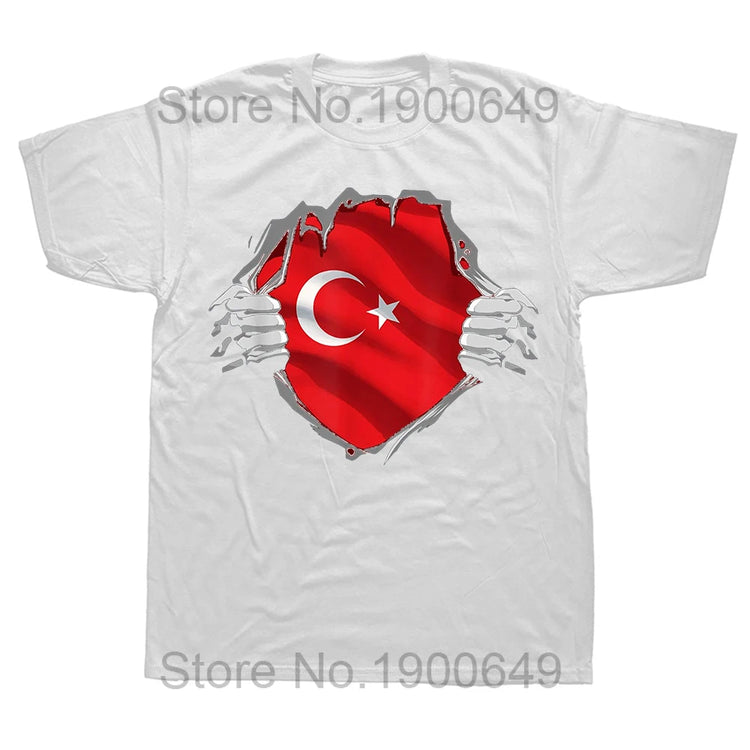 Men’s Short Sleeve T-Shirt with ‘I Love My Hot Turkish Girlfriend’ and Turkish Flag Design