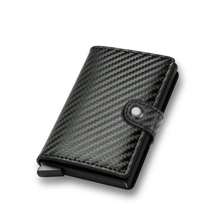 Black smart wallet with RFID blocking feature