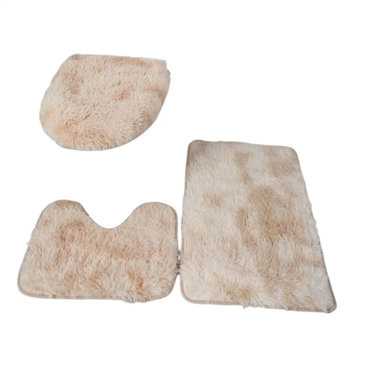 3-piece bath mat set with toilet lid cover