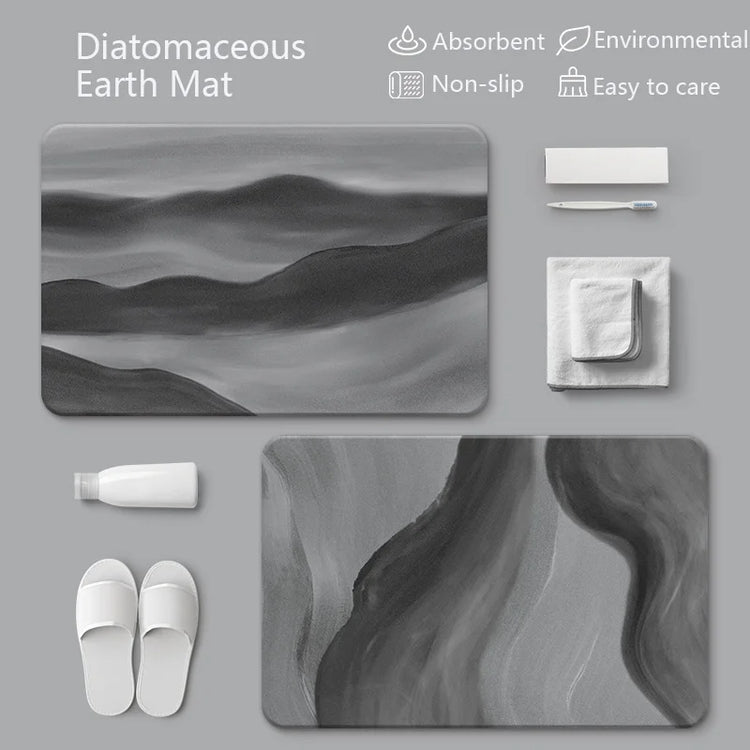 Absorbent diatomite bath mat for kitchen and bathroom