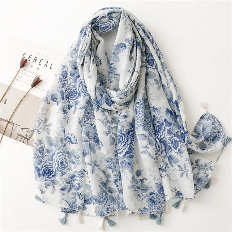 High quality lightweight pashmina stole, styled as a Muslim hijab or fashion wrap
