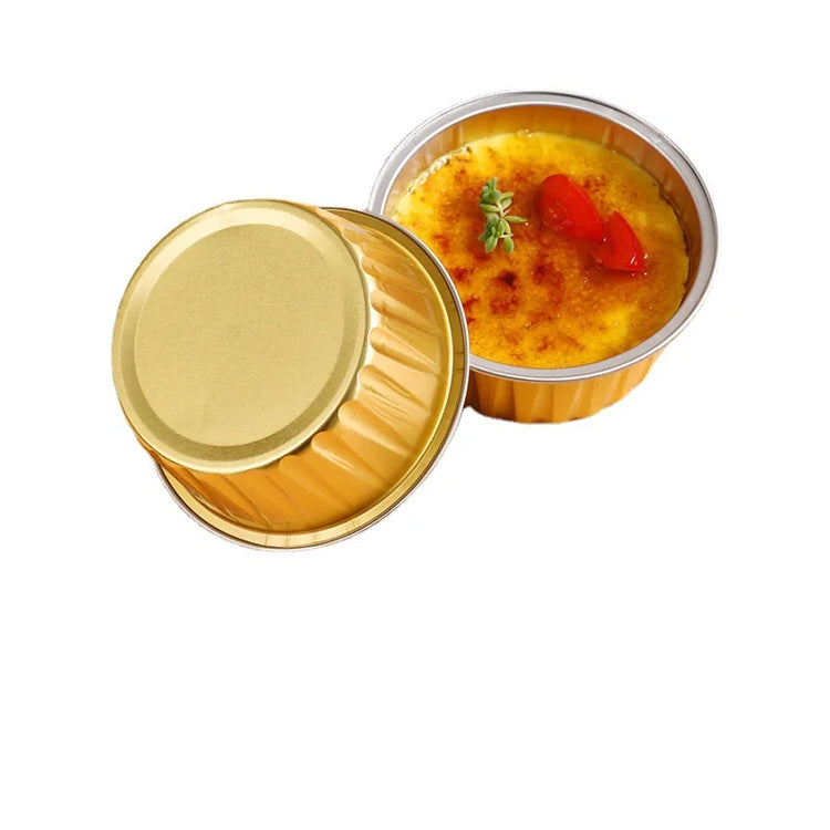 Aluminum Foil Cup Set for Baking Puddings, Cakes, and Pastries