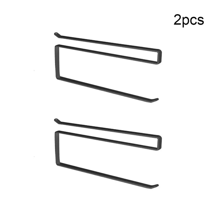 Compact kitchen rack for organizing paper towels, plastic wrap, and rags