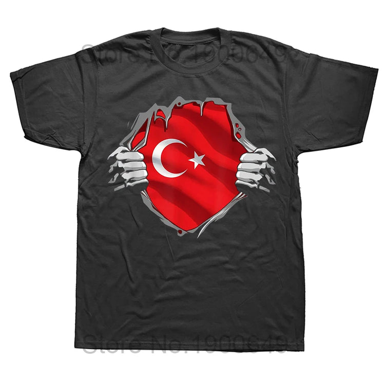 Men’s Short Sleeve T-Shirt with ‘I Love My Hot Turkish Girlfriend’ and Turkish Flag Design