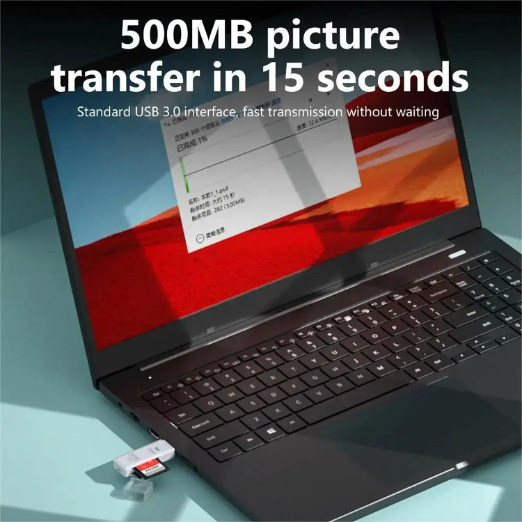 2-in-1 high-speed USB 3.0/2.0 card reader for TF and SD cards
