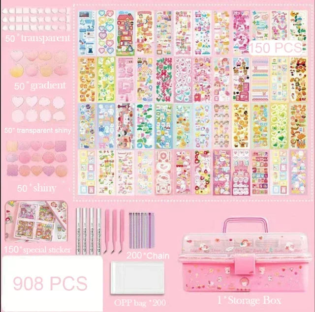 Full set of goo card stickers with tray for creative craft projects