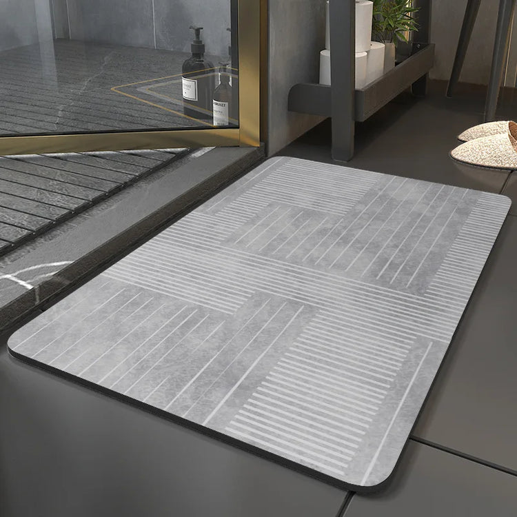 Absorbent diatomite bath mat for kitchen and bathroom