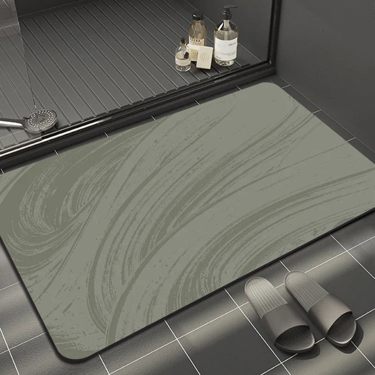 Absorbent diatomite bath mat for kitchen and bathroom