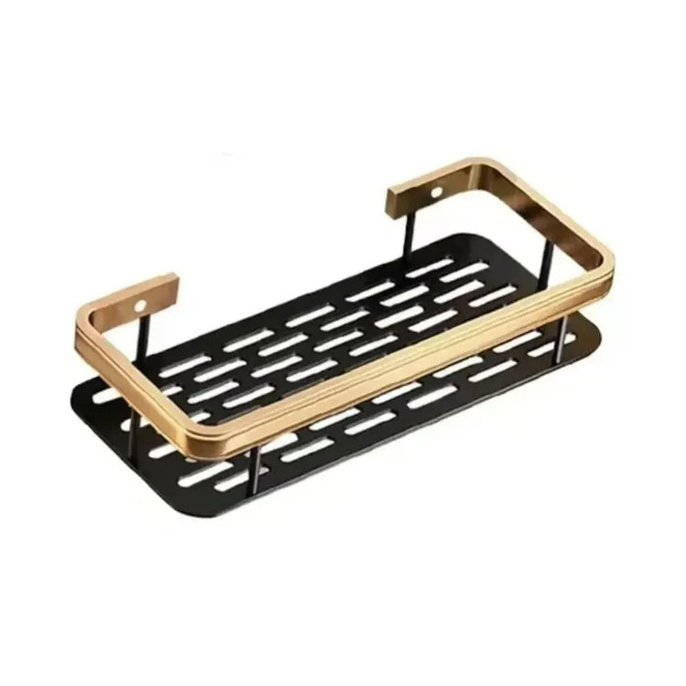 Waterproof aluminum shower shelf for organizing bath products without drilling