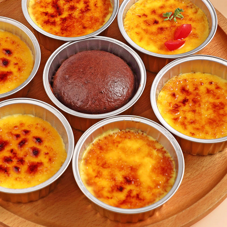 Aluminum Foil Cup Set for Baking Puddings, Cakes, and Pastries