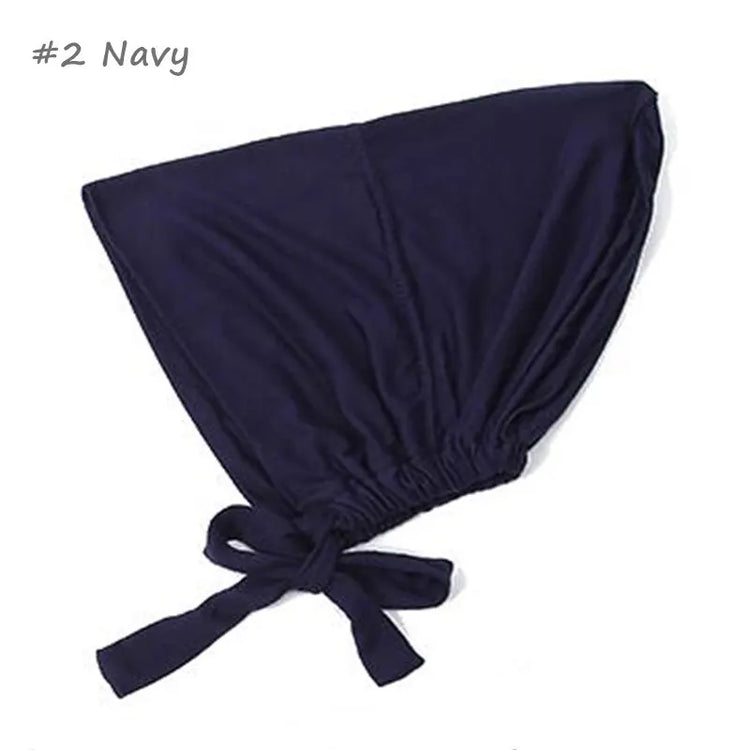Soft elastic modal underscarf in beige, providing comfortable fit under hijabs for Muslim women