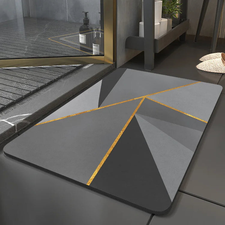 Absorbent diatomite bath mat for kitchen and bathroom