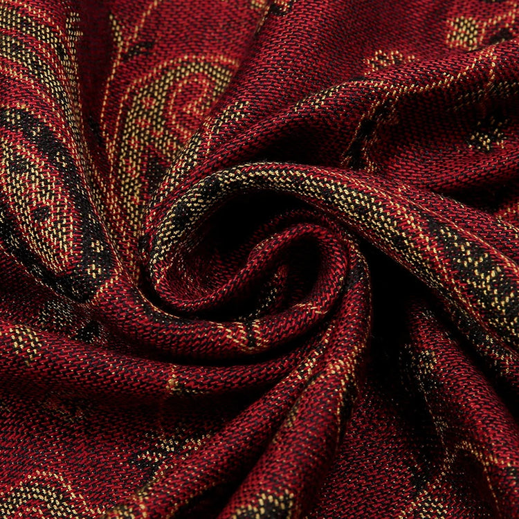 Stylish paisley embroidered head wrap in breathable cotton-viscose blend for women