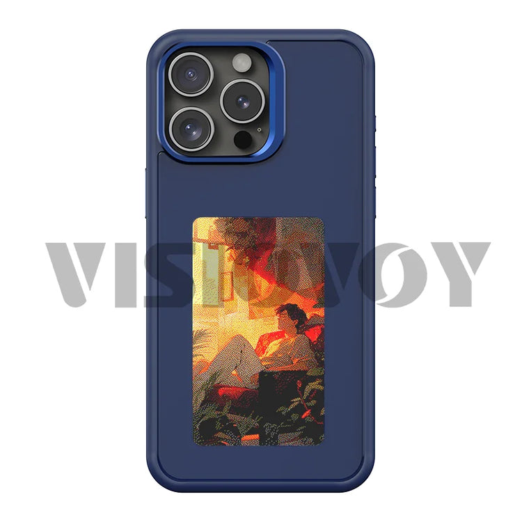 Customizable NFC E-Ink Phone Case with 400×800 Display for iPhone 15 Pro