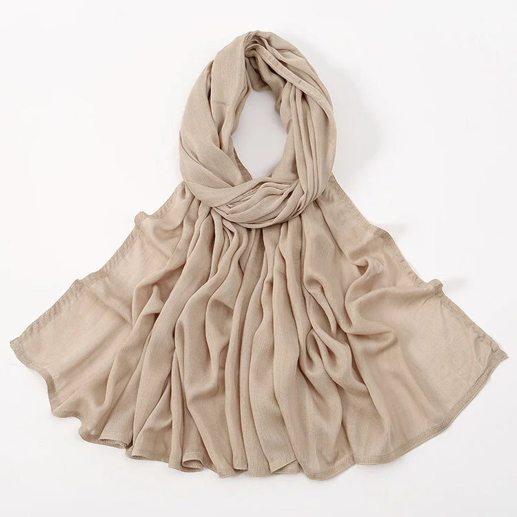 Plain rayon cotton hijab scarf, large size 190x85cm for full coverage and comfort