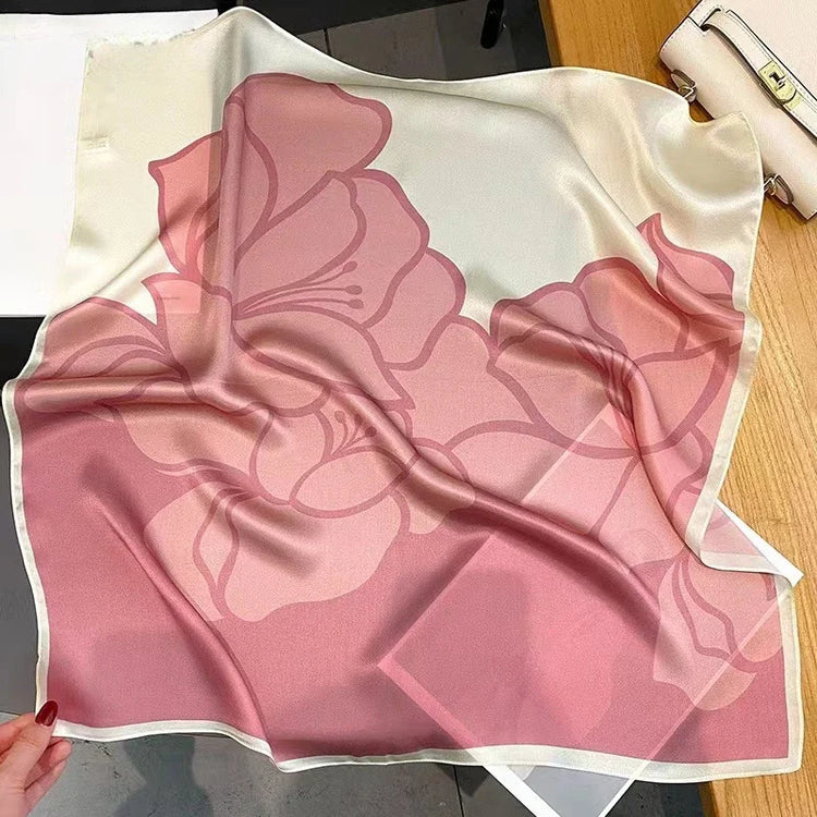 Versatile silk scarf for women with a luxury feel, perfect for hijab or bandana use